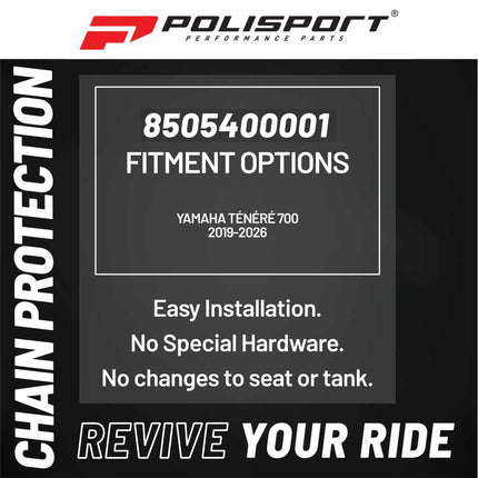 Polisport Motocross (MX) Motorcycle Frame Protector for Ténéré 700 (2019-2026) Dirt Bikes- OEM Quality for Superior Fit & Durable Protection, Easy Installation - Black