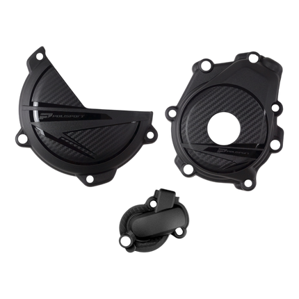 Polisport 91372 Engine Covers Protection Kit for Husqvarna FX 350 23-24 PA6 Clutch & Ignition Cover Guards with Water Pump Protection, Impact Resistant,  Easy Install
