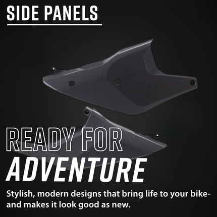 Polisport 8612100003 Motocross (MX) Side Panels for Husqvarna TC/FC (2023+) TE/FE (2024+) Dirt Bikes - High-Impact Resistant Technical Plastic with UV Protection, OEM-Style Precise Fit - Nardo Grey