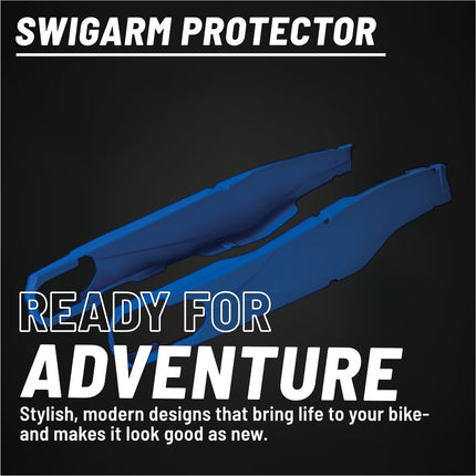 Polisport Motocross Motorcycles (MX) Swingarm Protector for Husqvarna TC 125/250 (2014-2022), FC 250/350/450 (2014-2022), TE 125/250/300 (2014-2022), FE 250/350/450/501 (2014-2022) Dirt Bikes - Blue