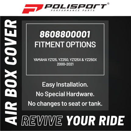 Polisport Airbox - Black Replacement for Yamaha YZ125, YZ250, YZ125X & YZ250X (2000-2021) - OEM Fitment, Durable Injection-Molded Plastic - Lightweight & Impact-Resistant