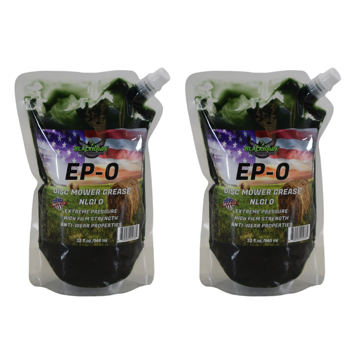 BLACKHAWK PERFORMANCE Lithium EP0 Grease for Disc Mowers and Gear Boxes, 32 oz EZ Squeeze Pouch (2pk)