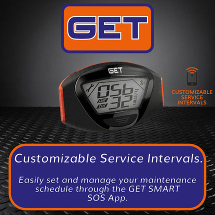GET GK-GETHM-0001 Smart SOS Wireless Hour Meter & Crash Alert System, Bluetooth Engine Hour Counter with GPS Emergency Notifications, Maintenance Tracking, IP67 Waterproof for Dirt Bikes, ATV & UTV