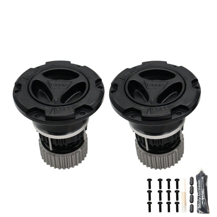 WARN 95060 Premium Manual Locking Hubs – 35 Spline – Fits 2005–2026 Ford Super Duty F‑250/F‑350/F‑450/F‑550 – Black Powder‑Coated – Set of 2 – Heavy‑Duty All‑Metal Construction