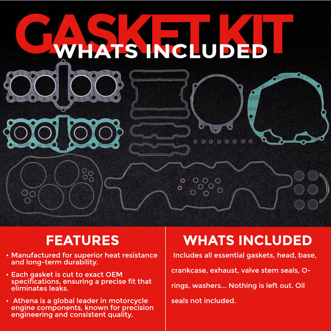 Athena P400210850600/1 Full Gasket Kit for Honda CB650 1980‑1983 – High‑Quality Engine Gasket Set for Reliable Street Bike Rebuilds (Oil Seals Not Included)