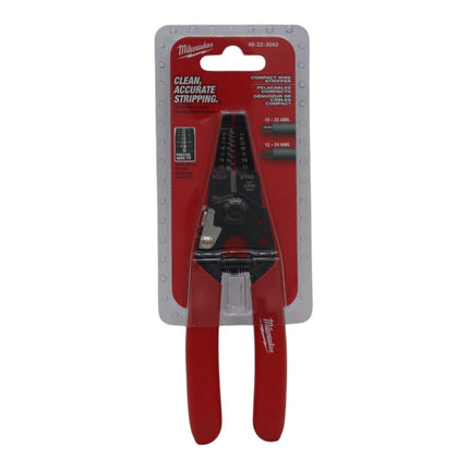 Milwaukee 48-22-3043 10-24 AWG Compact Dipped Grip Wire Stripper & Cutter, Precision Stripping Tool