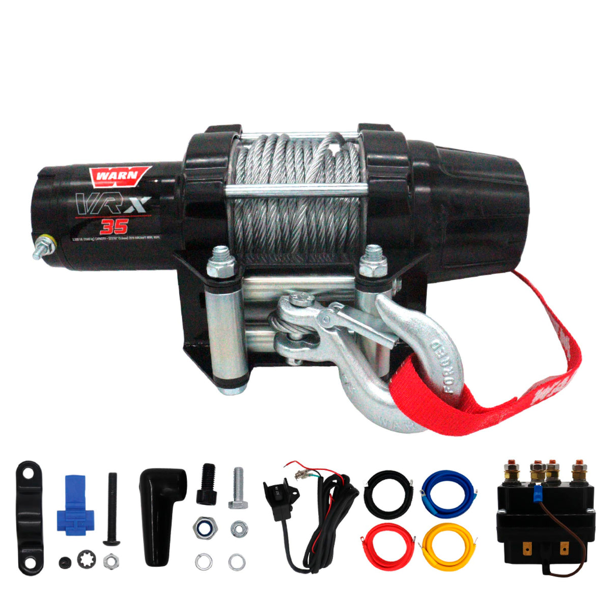 WARN VRX 35 Powersport Winch – 3,500 lb Pulling Capacity, Steel Rope, Sealed Motor, All-Metal Gear Train, Waterproof IP68 Design for ATV/UTV Recovery, Trail Riding & Utility Work