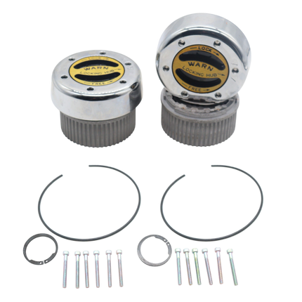WARN 38826 Premium Manual Locking Hubs for Dana 50 & 60 Series Axles – 30-Spline, Internal Mount, Chrome Finish – Heavy-Duty All-Metal Construction – Set of 2