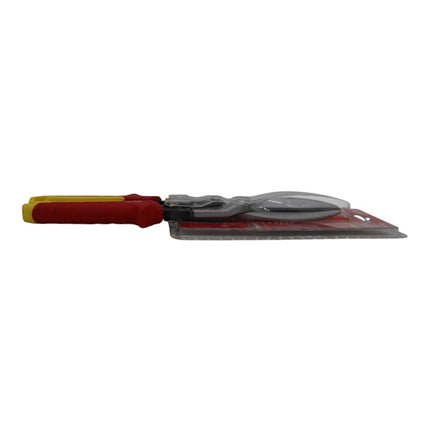 Milwaukee 48-22-4567 11.5 in. Long Straight-Cut Aviation Snips, Forged Laser-Hardened Serrated Blades, 3 in. Cut Length, Bolt Lock, Chrome-Plated, One-Hand Lock, Color-Coded Handles