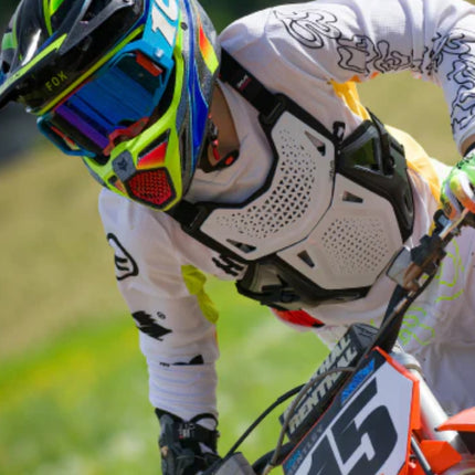 Atlas Charger Youth Hybrid Ai Chest & Back Protector - White - Adapted Impact Ai Technology Roost Guard - CE level 1: EN 1621-3 level 1 chest / EN 1621-2 Level 1 back - Youth MX Off-Road Body Armor