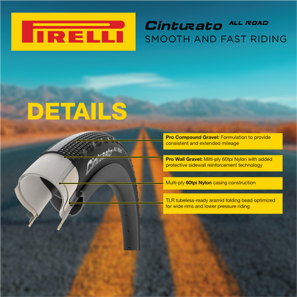 Pirelli Cinturato All Road Classic 35-622 Tan Wall Gravel Tires (2 Pack) + SmarTUBE 33/45-622 Presta 60mm TPU Tubes (2 Pack) Bundle with Keychain