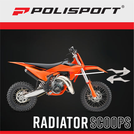 Polisport 8421300002 Radiator Scoops for KTM SX85 2018 and Newer – OEM Style Durable White Shrouds for Cooling Protection