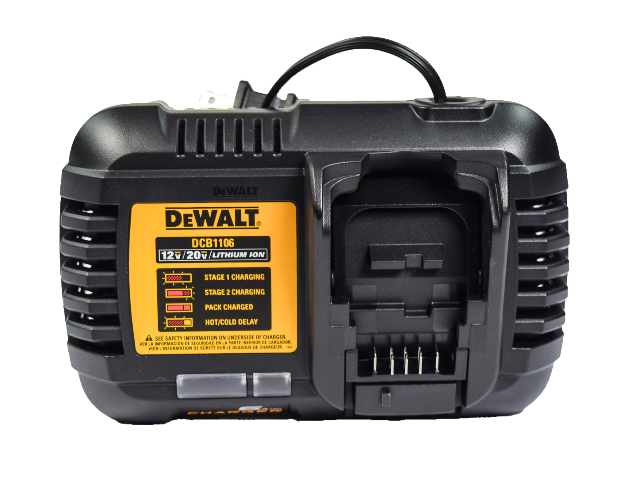 DeWALT DCB1106 FLEXVOLT 12V-20V 6 Amp MAX Lithium-Ion Battery Charger