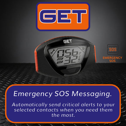 GET GK-GETHM-0001 Smart SOS Wireless Hour Meter & Crash Alert System, Bluetooth Engine Hour Counter with GPS Emergency Notifications, Maintenance Tracking, IP67 Waterproof for Dirt Bikes, ATV & UTV