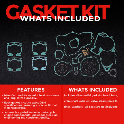 Athena P400270850220/1 Full Gasket Kit for KTM 250 & 300 (1990‑1999) – Complete Engine Gasket Set for 2‑Stroke Rebuilds (Oil Seals Not Included)