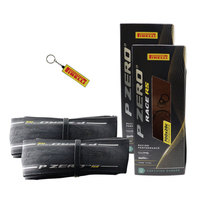 Pirelli P Zero Race RS 28-622 Black Bicycle Tire 700x28 (2 Pack) High Performance Road Tire - Fast Rolling Durable Folding Tire for Racing Training and Endurance Riding with Keychain