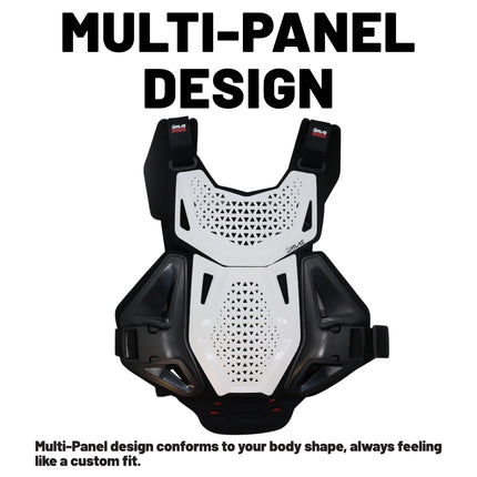 Atlas Charger Youth Hybrid Ai Chest & Back Protector - White - Adapted Impact Ai Technology Roost Guard - CE level 1: EN 1621-3 level 1 chest / EN 1621-2 Level 1 back - Youth MX Off-Road Body Armor