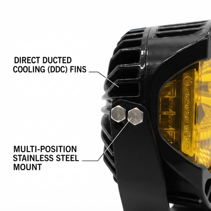 Baja Designs LP6 Pro LED Auxiliary Light Pod - Universal Fit, Clear Lens, 11,225 Lumens, Integrated Peripheral Technology, Direct Ducted Cooling, Wiring Harness & Mounting Hardware Included