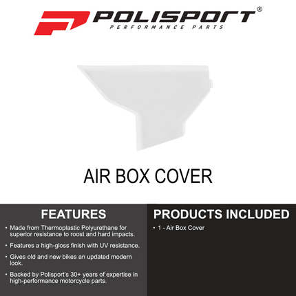 Polisport 8611800001 AirBox Cover for Husqvarna TC/FC 2025+ & TE/FE 2026+ – White – OEM-Style Replica Plastic with Durable Gloss Finish Perfect Factory Fit Impact Resistant