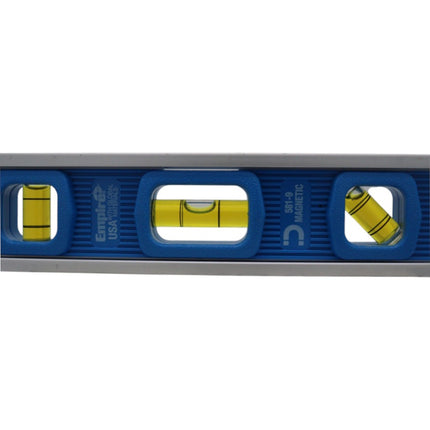 Empire 587-24 9 in. Magnetic Torpedo Level, Reinforced Aluminum Frame, 3 Acrylic Vials for Level, Plumb, and 45-Degree Readings, V-Grooved Edge, Top-Read Window, Compact Design