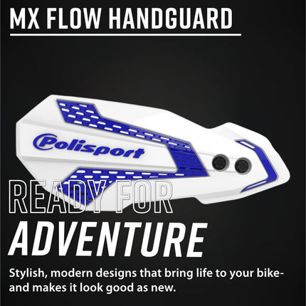 Polisport 8308200016 MX Flow Handguard for Yamaha YZ250 (2008+) – White/Blue  Lightweight Ventilated Motocross Hand Guard Set for Off‑Road and MX Protection