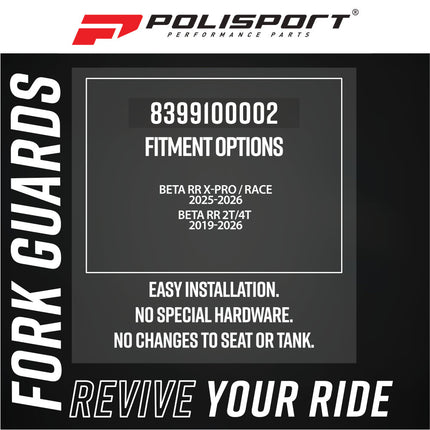 Polisport 8399100002  Fork Guards Beta RR X-Pro / Race (2025-26)  &  Beta RR 2T/4T (2019-26) – Durable OEM‑Style White Fork Protectors