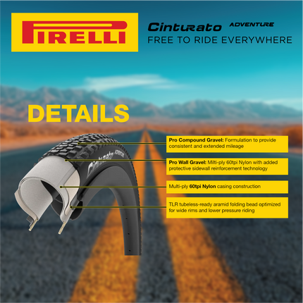 Pirelli Cinturato Adventure Classic Gravel Bike Tires 45 622 (700x45c), Tan Wall Tubeless Ready Bicycle Tire Pair (Set of 2) with Bonus Keychain Bundle, Black/Brown