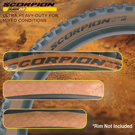 Pirelli Scorpion E-MTB M 65-584 (29 x 2.6) MTB Bicycle Tire - Versatile E-Mountain Bike Tire for Trail and Enduro Use, Mixed Terrain, E-Bike MTB, 120 TPI Mountain Bike Tire w/Keychain