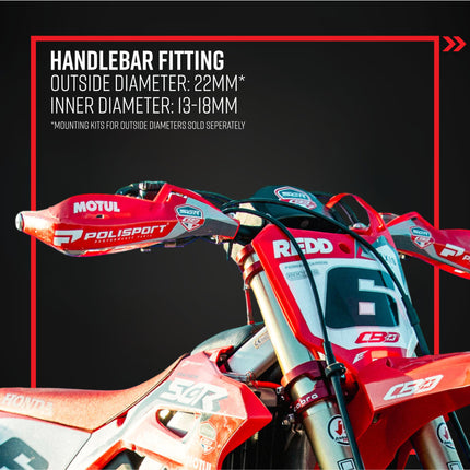Polisport 8305100030 Integral Evolution OEM‑Quality Orange Handguards for Universal Handlebar Mount, Injection‑Molded Durable Gloss Polypropylene (DGP), Impact‑Resistant Flexible Design with Perfect Fit and Glossy Finish