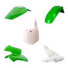 Polisport Motocross (MX) Replica Plastic Kit for Kawasaki KLX 110 (2002-09) Dirt Bike – OEM Quality, Durable, Flexible & Perfect Fit – Green/White