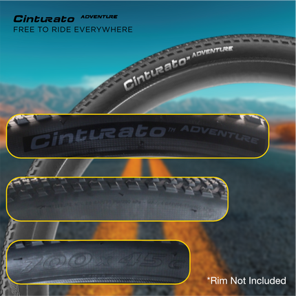 Pirelli Cinturato Adventure 45 622 Black Gravel Tire (2x) & SmarTUBE 33/45 622 Presta 60mm TPU Tube (2x)   Tubeless Ready ProWALL Bundle with Keychain