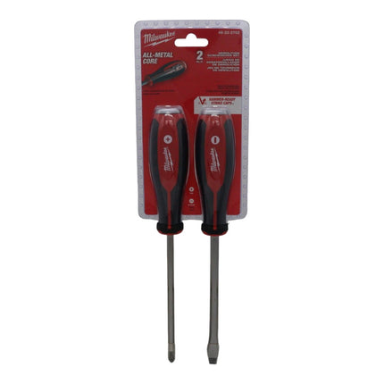 Milwaukee 48-22-2702 Demo Combination Screwdriver Drivers, 2-Piece Set, Forged Shanks, High Impact Steel Caps, Wrench-Ready Hex Shanks