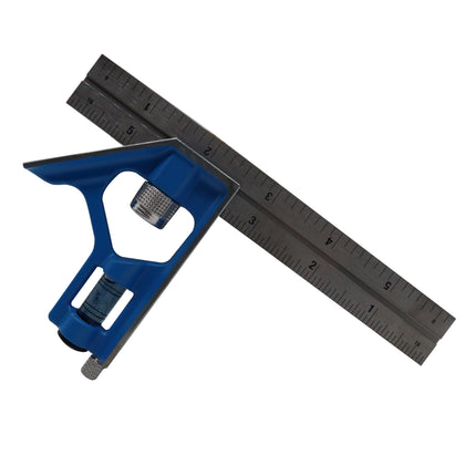 Empire E255 True Blue 6-Inch Combination Square Tool – Stainless Steel Blade, Cast Zinc Head, Blade-Lock™ Fast Adjustment, e-Band™ Vial, Onboard Scriber, Precision Measuring Square