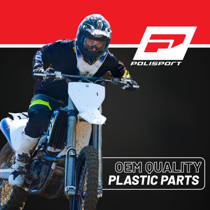 Polisport 8612100003 Motocross (MX) Side Panels for Husqvarna TC/FC (2023+) TE/FE (2024+) Dirt Bikes - High-Impact Resistant Technical Plastic with UV Protection, OEM-Style Precise Fit - Nardo Grey