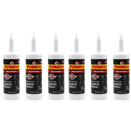 Dynatex DynaPlus Fast Cure Gasket Maker 5 fl oz Cartridge - Fast Cure, Sensor Safe, Non-Corrosive, Low Odor, Up to 500°F, Made in the USA (6-Pack)