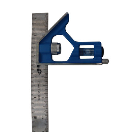 Empire E255 True Blue 6-Inch Combination Square Tool – Stainless Steel Blade, Cast Zinc Head, Blade-Lock™ Fast Adjustment, e-Band™ Vial, Onboard Scriber, Precision Measuring Square