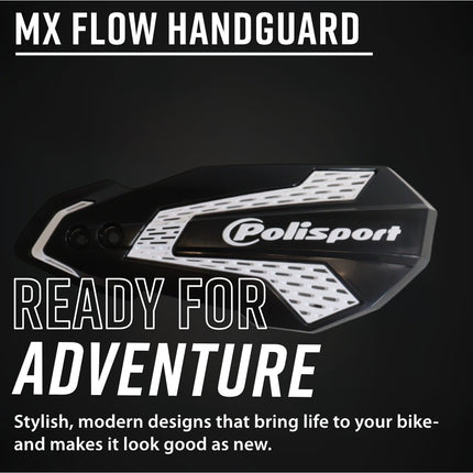 Polisport 8308200062 MX Flow Handguards for Yamaha YZ/YZF/WR 2026+ – Black/White – Pair of Performance Handguards with Durable Finish Perfect Factory Fit Impact Resistant