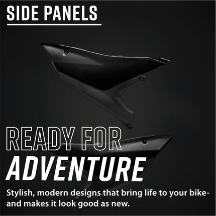 Polisport 8507200003 Motorcycles (MX) Side Panels for Yamaha YZ450F (23+) YZ250F (24+) Dirt Bikes - High-Impact Resistant DGP Technical Plastic with UV Protection, OEM-Style Precise Fit - Black