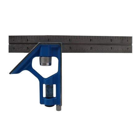 Empire E255 True Blue 6-Inch Combination Square Tool – Stainless Steel Blade, Cast Zinc Head, Blade-Lock™ Fast Adjustment, e-Band™ Vial, Onboard Scriber, Precision Measuring Square