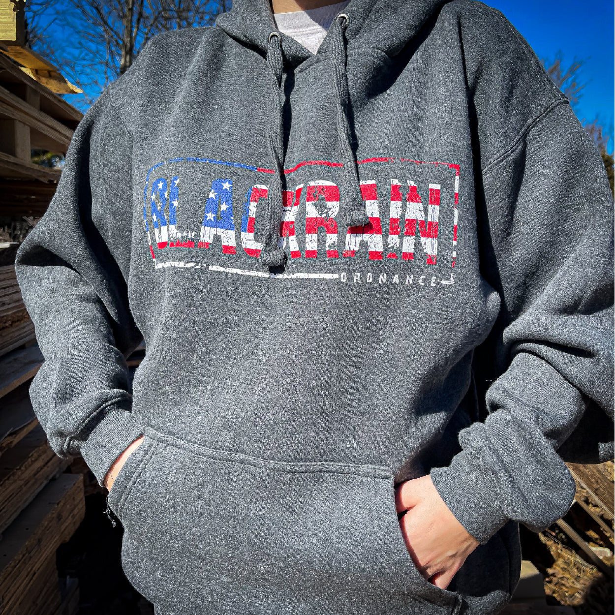 Black Rain Ordnance American Flag Logo Premium Unisex Pullover Hoodie