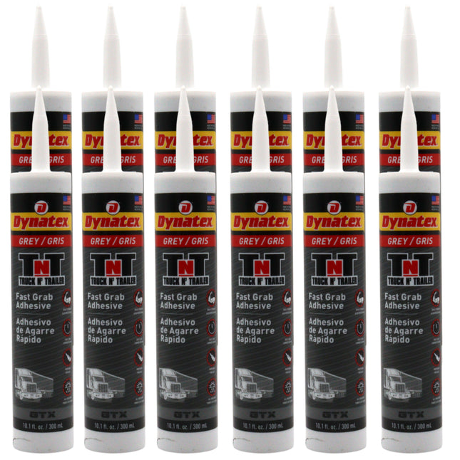 Dynatex Truck N Trailer Grey Flexible Sealant 10.1 oz Caulk Tube - Ultra Synthetic, Primerless Adhesion, All-Weather, High Strengh, Permanent Elastic Seal (12-Pack)