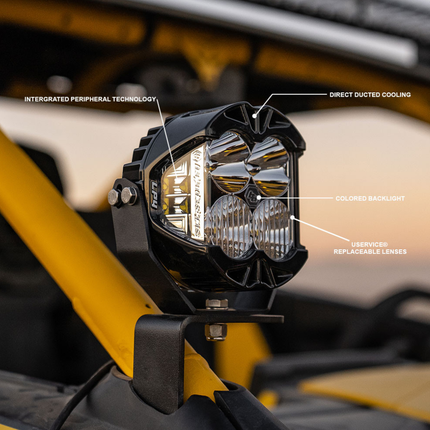 Baja Designs LP4 Pro LED Auxiliary Light Pod PAIR - Universal, Baja Amber, 8,857 Lumens, Integrated Peripheral Technology, Direct Ducted Cooling, Wiring Harness & Mounting Hardware Included