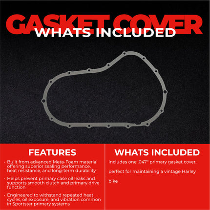 Athena S410195149037 Primary Cover Gasket for Sportster 883/1200 Evo (2004‑2009) – Meta‑Foam Primary Cover Gasket, Sold Individually