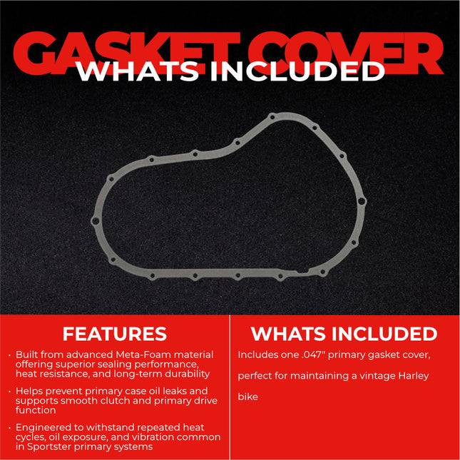 Athena S410195149037 Primary Cover Gasket for Sportster 883/1200 Evo (2004‑2009) – Meta‑Foam Primary Cover Gasket, Sold Individually