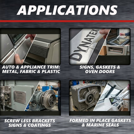 Dynatex Industrial Grade White Silicone Sealant 10.1 oz Caulk Tube - Tough Flexible Cure, Watertight Seal, Up to 500 Degrees F, Made in the USA (3-Pack)