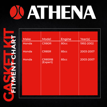 Athena P400210850085 Full Gasket Kit for Honda CR80/CR85 1992‑2007 – High‑Quality Engine Gasket Set for 2‑Stroke Dirt Bikes (Oil Seals Not Included)
