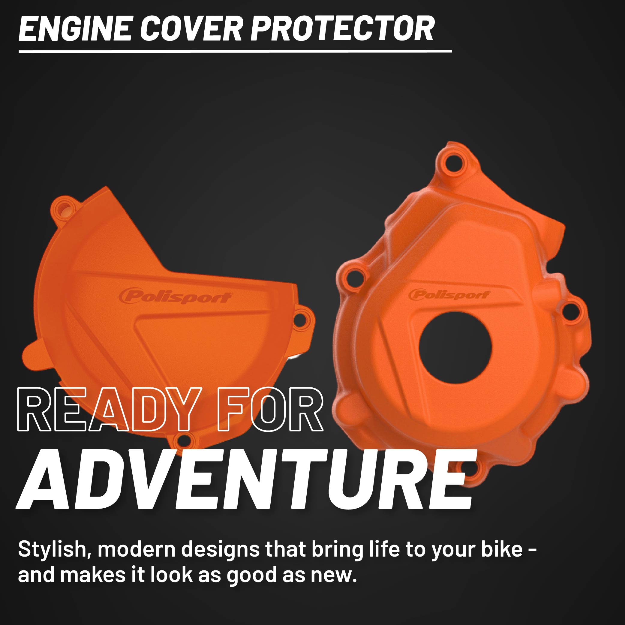Polisport Clutch and Ignition Cover Protector Kit (Orange) - Compatible with KTM XC-F/SX 250/350 (2016-2022)