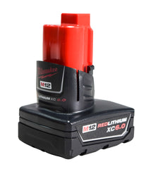 Milwaukee M12 12-Volt Lithium-Ion 6.0Ah Battery and Charger Kit – Includes Two M12 REDLITHIUM XC 6.0 Extended Capacity Batteries & M12 Charger, Long Runtime, Compatible with All Milwaukee M12 Tools