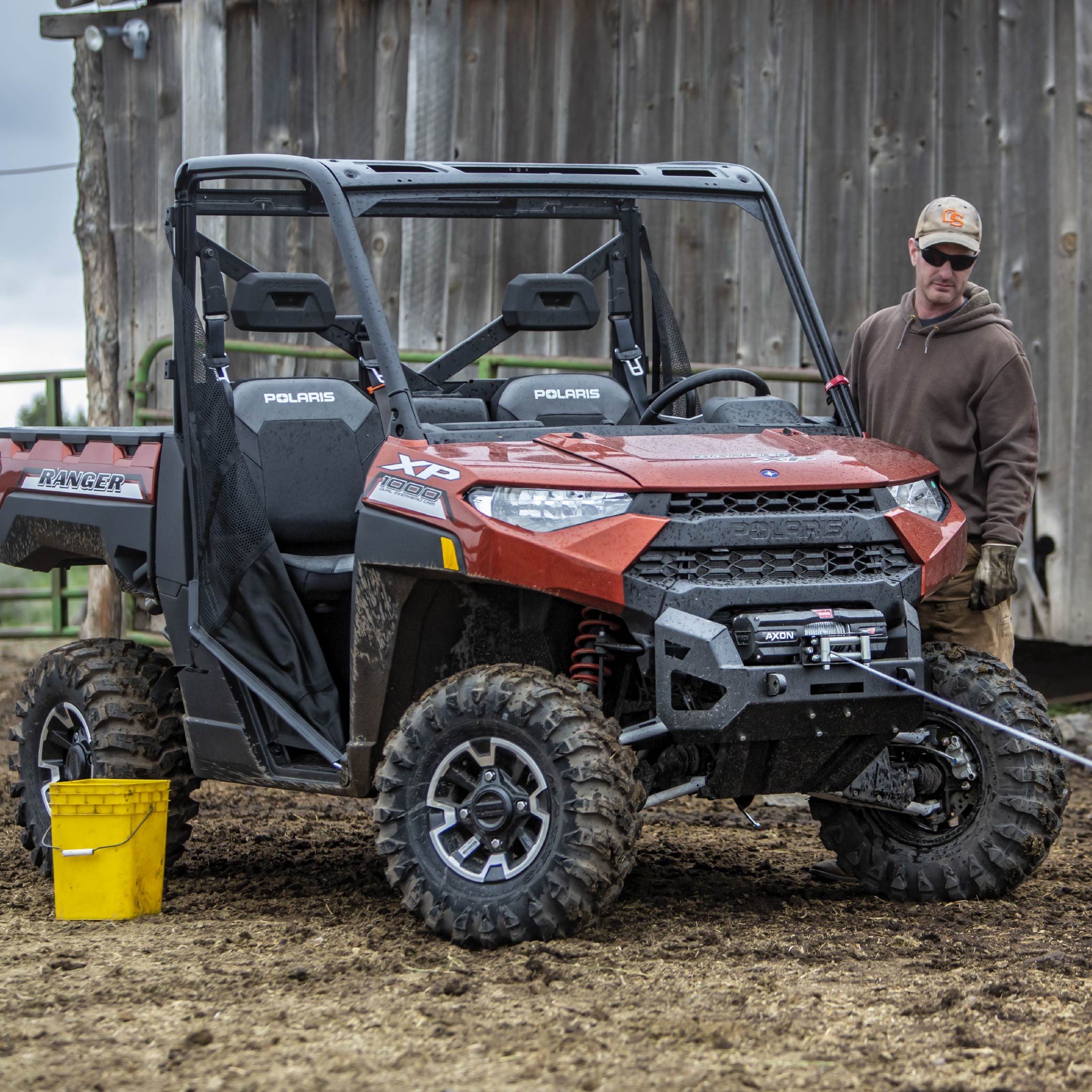 WARN AXON 45-S Powersport Winch – 4,500 lb Pulling Capacity, Synthetic Rope, Advanced Sealed Motor, IP68 Waterproof, All-Metal Gear Train for ATV/UTV Recovery, Trail Riding & Utility Work