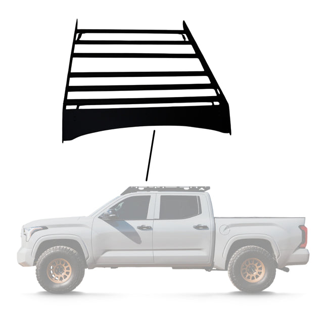 Sherpa 129844 The Grizzly Full Height Roof Rack for Toyota Tundra CrewMax - Full-Length Aluminum, 1/4" Side Panels, Modification Required, Black Textured Powder Coat Finish